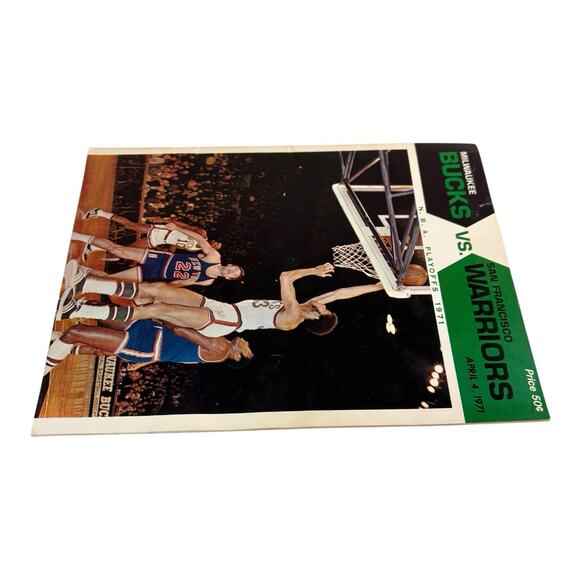 1971 Milwaukee Bucks VS San Francisco Warriors NBA Basketball Playoff Program
